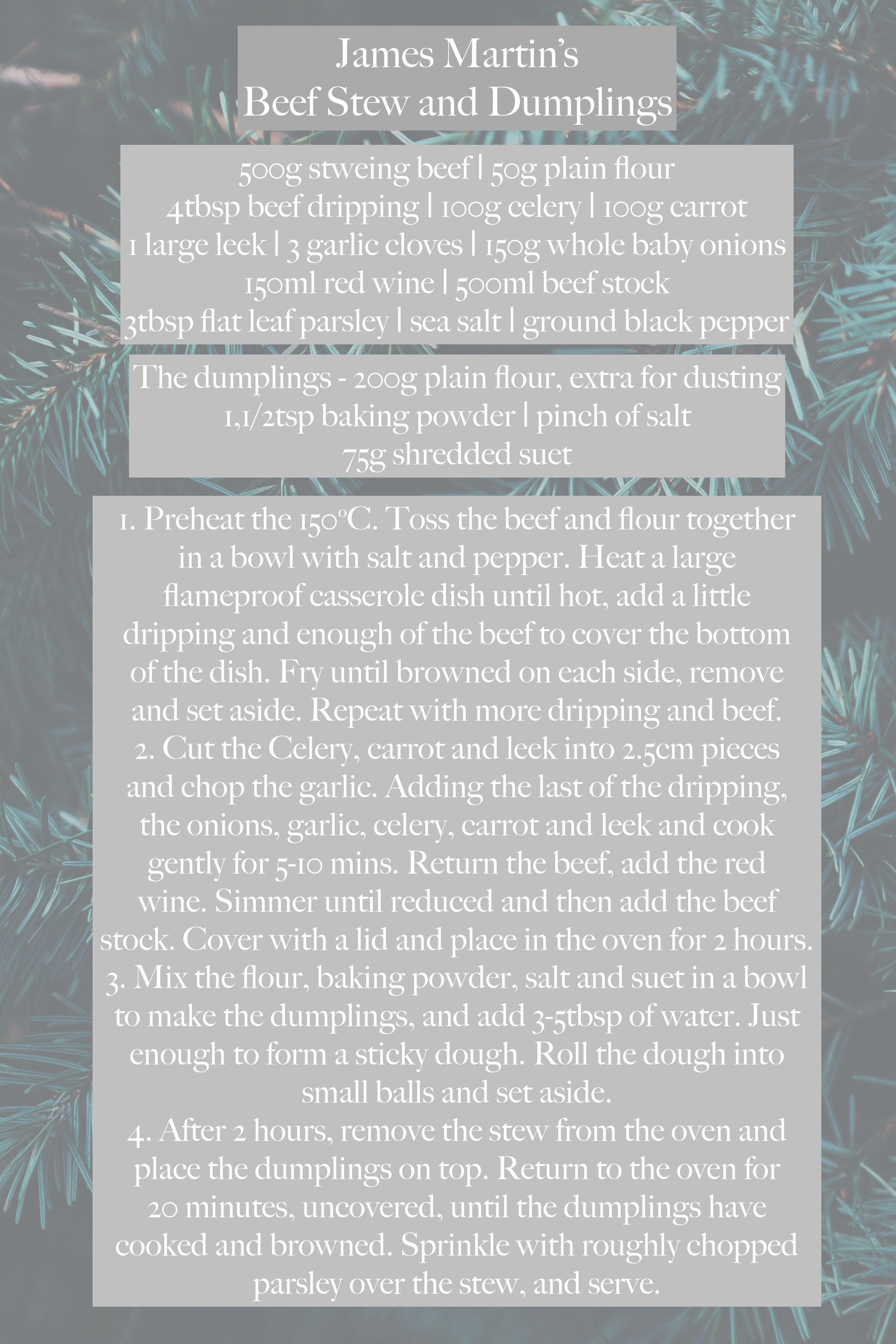 Beef and dumpling stew